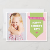 かわいいピンクの水玉模様 |父の日フラットカード カード (正面)