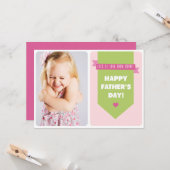 かわいいピンクの水玉模様 |父の日フラットカード カード (正面/裏面インサイチュ)