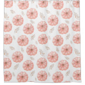 かわいいピンクの水色かぼちゃの秋シャワーカーテン シャワーカーテン (正面)