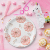 かわいいピンクの水色かぼちゃの花 ペーパープレート (パーティー)