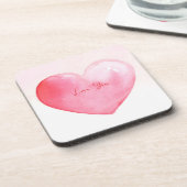 かわいいピンクの水色のハート コースター (左側)