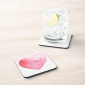 かわいいピンクの水色のハート コースター (右側)