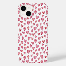 かわいいピンクの水色のラブハート Case-Mate iPhone 14ケース