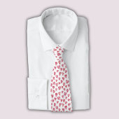 かわいいピンクの水色の愛のハートパターン ネクタイ