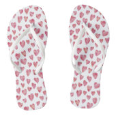 かわいいピンクの水色の愛のハートパターン ビーチサンダル (ソール)