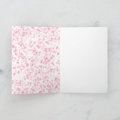 かわいいピンクの水色の愛ハートバレンタインデー シーズンカード (内部)