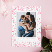 かわいいピンクの水色の愛ハートバレンタインデー