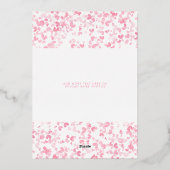 かわいいピンクの水色の愛ハートバレンタインデー 箔シーズンカード (裏面)