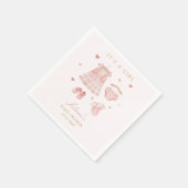 かわいいピンクの水色ぼほ服女の子ベビーシャワー スタンダードカクテルナプキン (角)