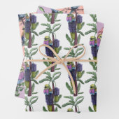 かわいいピンクの水色アフリカの鳥のパターン ラッピングペーパーシート (インサイチュ)