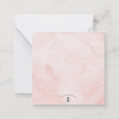 かわいいピンクの水色サボテンのバレンタインデー ノートカード (裏面)