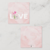 かわいいピンクの水色サボテンのバレンタインデー ノートカード (正面/裏面)