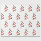 かわいいピンクの水色ディバグラムスティレット ラッピングペーパー (フラット)