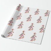 かわいいピンクの水色ディバグラムスティレット ラッピングペーパー (アンロールド)