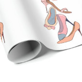 かわいいピンクの水色ディバグラムスティレット ラッピングペーパー (ロールコーナー)