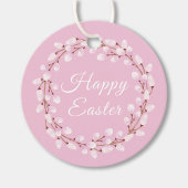 かわいいピンクの水色プッシウィローハッピーイースター フェイバータグ