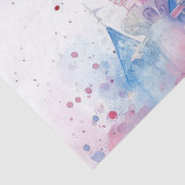 かわいいピンクの水色プリンセス城 薄葉紙 (詳細)