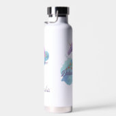 かわいいピンクの水色ユニコーン ウォーターボトル (右面)