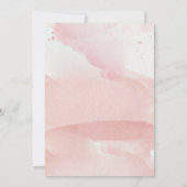 かわいいピンクの水色ラインフラワーバタフライ結婚ズ セーブザデート (裏面)