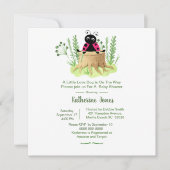 かわいいピンクの水色ラディバグ女の子ベビーシャワーI 招待状 (正面)