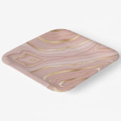 かわいいピンクの水色抽象デザイン ペーパープレート (傾斜あり)