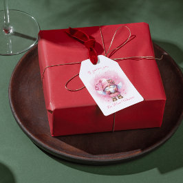 かわいいピンクの水色格言バレンタインデー ギフトタグ