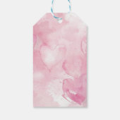 かわいいピンクの水色格言バレンタインデー ギフトタグ (裏面)