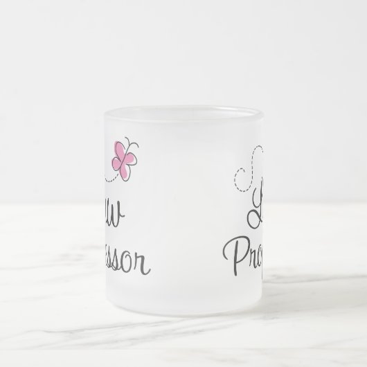 かわいいピンクの法学教授 フロストグラスマグカップ (中央)