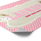 かわいいピンクの洗濯室パンツここに看板 ポスター (角)