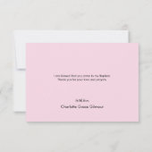 かわいいピンクの洗礼　赤ちゃん女の子の写真　ありがとうカード サンキューカード (裏面)