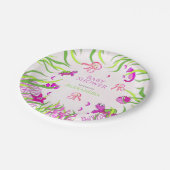 かわいいピンクの海女の子の赤ちゃんシャワー ペーパープレート (アングル)