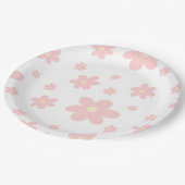 かわいいピンクの温かいデイジー ペーパープレート (アングル)