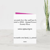 かわいいピンクの漫画は誕生日動物の慈善をかわいがります カード (裏面)