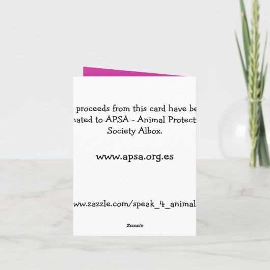 かわいいピンクの漫画は誕生日動物の慈善をかわいがります カード (裏面)