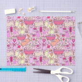 かわいいピンクの漫画バスルーム製品 薄葉紙 (クラフト)