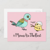 かわいいピンクの漫画ベビーバードマ最高のマー ポストカード (正面/裏面)