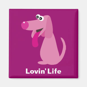 かわいいピンクの漫画犬のLovinの生命磁石 マグネット