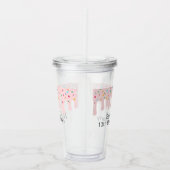 かわいいピンクの点滴を振りかける誕生日パーティー名のお気に入り アクリルタンブラー (右)