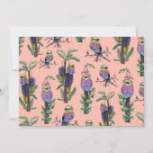 かわいいピンクの熱帯鳥サファリをテーマにした赤ちゃんシャワー 招待状 (裏面)