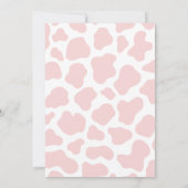 かわいいピンクの牛のパターン誕生日 招待状 (裏面)