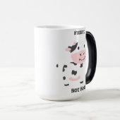 かわいいピンクの牛の友達 モーフィングマグカップ (正面右)