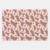 かわいいピンクの牛柄カントリー ラッピングペーパーシート (正面3)