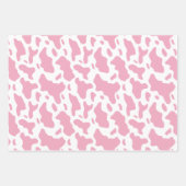 かわいいピンクの牛柄カントリー ラッピングペーパーシート (正面)