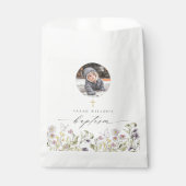 かわいいピンクの牧草地フローラ蝶の写真バプテスマ フェイバーバッグ (正面)