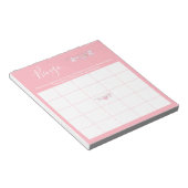 かわいいピンクの物干し女の子ベビーシャワービンゴゲーム ノートパッド (アングル)