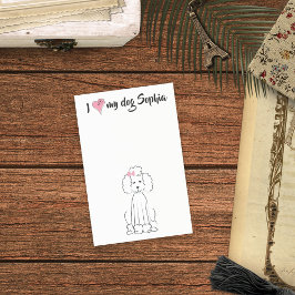 かわいいピンクの犬のプードルパーソナライズされた ポストイット