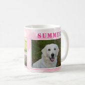 かわいいピンクの犬ペット2フォトコラージュ コーヒーマグカップ (正面右)