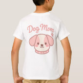 かわいいピンクの犬ママの美意識かわいい子犬のデザイン Tシャツ (裏面)