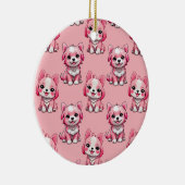 かわいいピンクの犬 セラミックオーナメント (右)