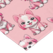 かわいいピンクの犬 テーブルクロス (アングル)